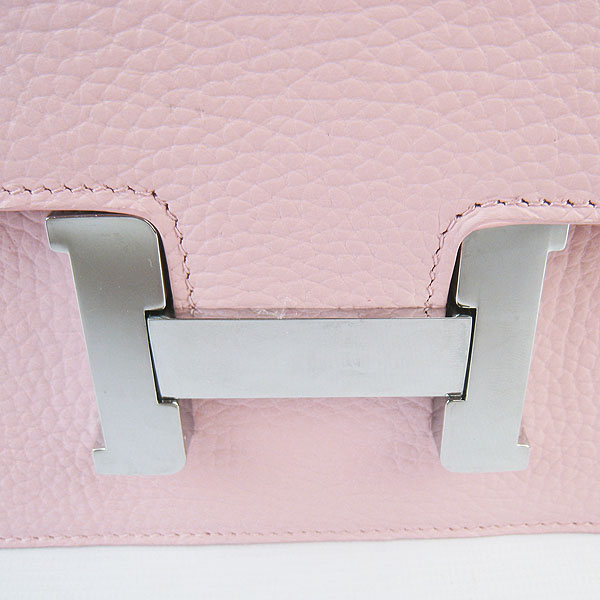 7A Hermes Oxhide Leather Message Bag Pink H017